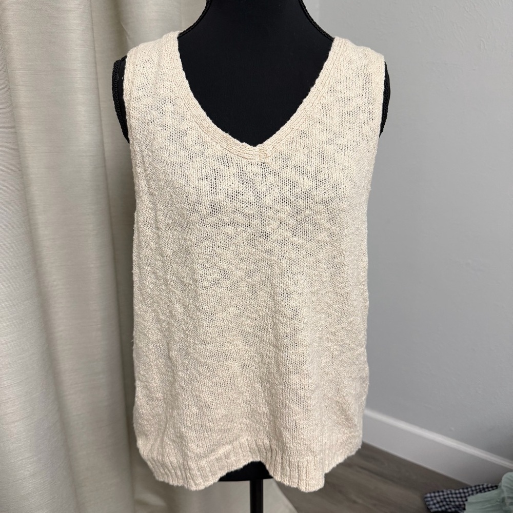 NWT J. Crew Cream Knit V-Neck Sweater Vest